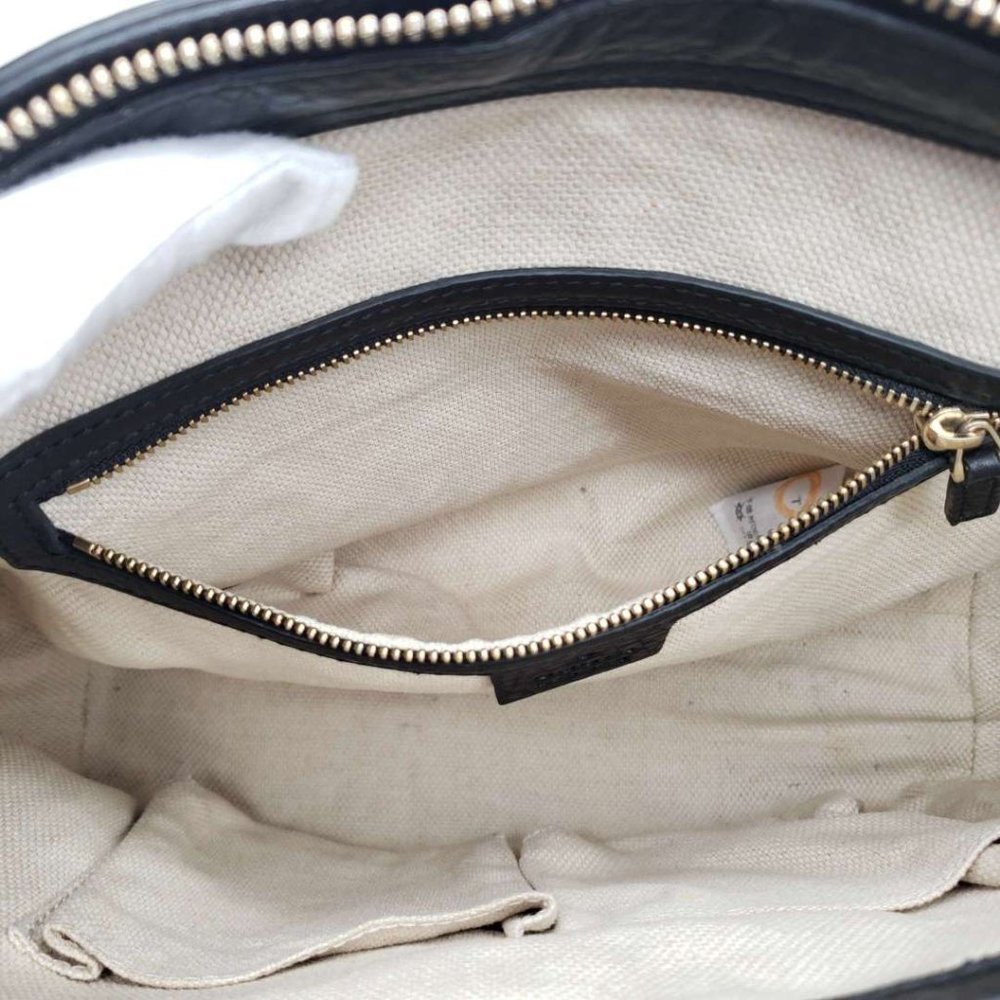 100% Authentic Gucci GG Soho Black Leather Shoulder Bag - Picture 13 of 16